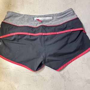 Lululemon Athletica Black and Red Athletic Shorts
